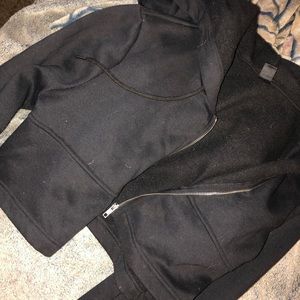 cropped black zip up